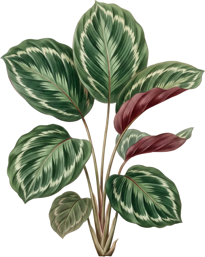 Botanical illustration of a calathea